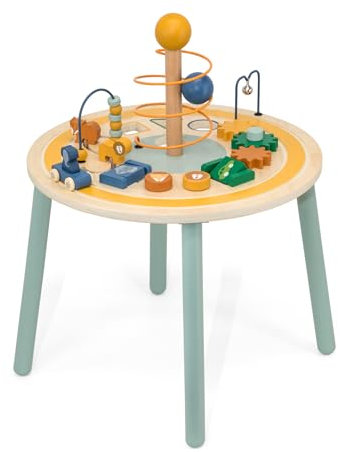 Trixie Spieltisch aus Holz, multifunktionales Lernspielzeug für Kleinkinder, FSC-zertifizierte Holzkonstruktion mit interaktiven Funktionen, ab 12 Monaten