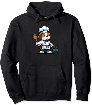 San Bernardo Chef Perro Cocina Divertida Sudadera con Capucha
