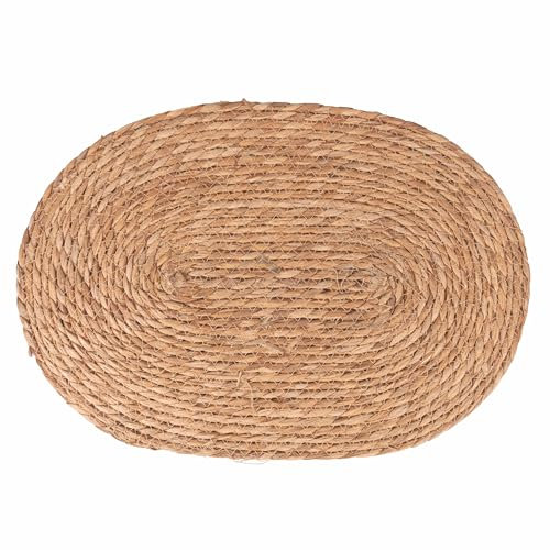 Villa d'Este Home Tivoli Tovaglietta ovale con intreccio di foglie naturali ø 40 cm, Natural
