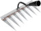 Rastrello da giardino, rastrello tradizionale da giardino, in acciaio al carbonio, rastrello per foglie, rastrello per giardino, rastrello a denti, per diserbare/allentare/seminare in acciaio a 7