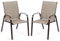 COSTWAY 2er Set Gartenstühle mit Armlehnen, Terrassenstühle aus Textilene und Metallgestell, Balkonstühle bis 200 kg belastbar, für Garten, Balkon, Poolbereich, 56 x 72 x 90 cm (Grau)