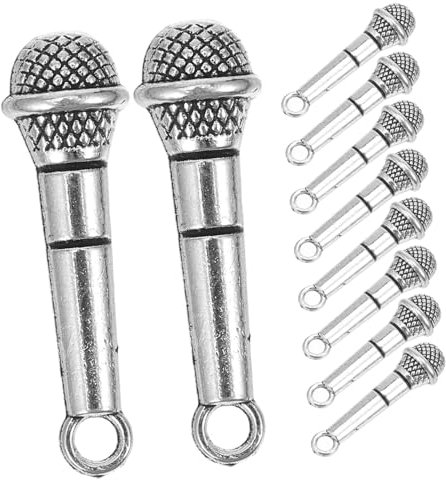 WHAMVOX 10stücke Miniatur Mikrofon Teiliges Puppenhaus Zubehör Für Projekte Detailreiches Design Für Kreative Miniatur-Dekorationen Für Sammler