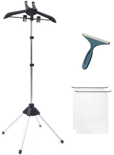 GIPOBUY Perchas para plancha de vapor, soporte de vapor portátil para ropa, soporte para ropa, perchas para planchar al vapor, plancha de vapor, soporte para ropa, perchas, color negro
