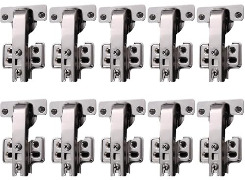 OWLMATE 10 PCS Charniere Porte Placard 90°Amortisseur Porte Placard Charniere porte Cuisine Charnière Invisible Avec Vis pour Salle de Bain Chambre à Coucher Salle à Manger