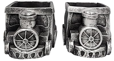 DIVAS SPIRITUAL Vintage Train Planter | Concrete Decorative Pot for Home & Garden | Unique Indoor/Outdoor Plant Holder | Mini Concrete Pot for Small Plants, Succulents, or Flowers (2)