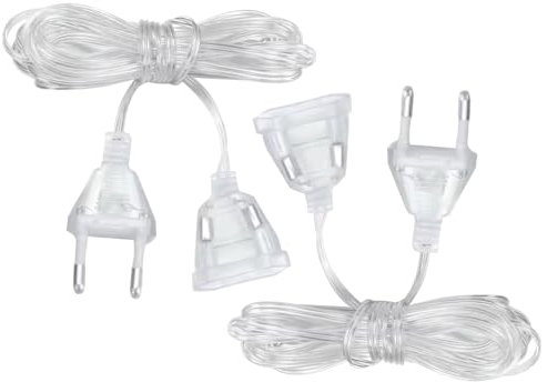 Prolunga Elettrica 5 Metri,Cavo Elettrico Trasparente con Spina,Cavo Elettrico Trasparente,Prolunga di Alimentazione Trasparente,Per apparecchi a basso consumo energetico e illuminazione decorativa