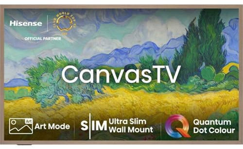 Hisense TV sur Toile 55S7NQTUK 55S7NQTUK 144 Hz Mode de Jeu Pro, Mode Artistique, Styles swaps, Support Mural Ultra Fin avec Librement, Disney +, Youtube, Netflix