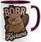 OM3® witzige Kaffee-Tasse mit Spruch - Bobr Kurwa - viral Meme - Beaver - Biber - Bober II - Keramik Becher - 325ml - Beidseitig Bedruckt - Bordeaux