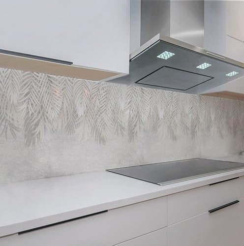 Rodnik Küchenrückwand robuste ABS-Kunststoff Platte Monolith in Deluxe Qualität, Direktdruck. MOTIVAUSWAHL (Blätter Scandi, 60x400 cm)