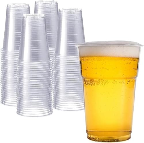 Hotpack CE Marked Half-Pint to Brim Clear Plastic Cups - 1000 Count (20 Packs of 50)