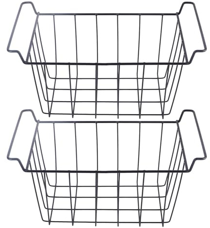 HAOHIZE Cestelli per congelatore per congelatore a pozzetto, Contenitori per congelatore, Confezione da 2 cestelli per congelatore a pozzetto regolabili da appendere cestelli (39*20*20 cm)