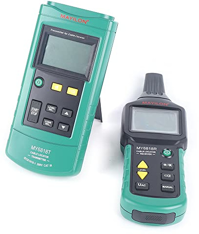 Leitungssucher Kabeltester Drahtverfolger Kurzschlussschutzschalter Stromkabel Detektor Cable Tracker, Kabel- und Leitungssucher, 125 kHz Signal, mit LCD-Anzeige und Taschenlampe
