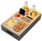 Couchbar Snackbox Sofa Tablett Mit Snackschalen Aus Edelstahl Getränkehalter mit Untersetzer, magnetischer Deckel, Handyhalterung für Wohnzimmer Sofa Restaurant Picknick Party