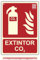 LEIASA | Señal Extintor Co2 Homologada - 21x30 cm - Clase B D≤10m - PVC Luminiscente - Señal Certificada en Sostenibilidad - Fotoluminiscente Extintor Co2 - Cartel Extintor Co2 Homologado