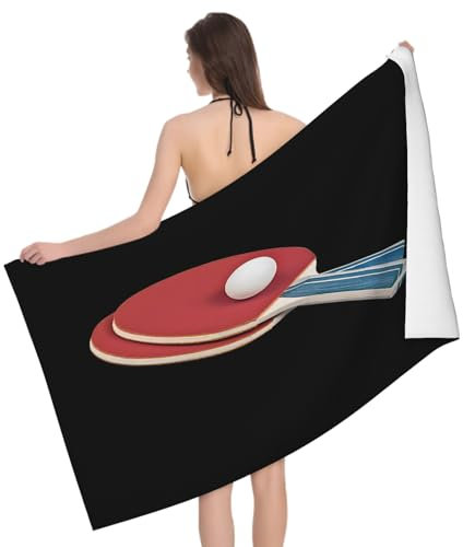 Mikrofaser Strandtuch Tischtennis 70x150 cm, 3D Sport Badetuch für Erwachsene Weiches Leicht Handtuch Schnelltrocknend Sandfreies Strandhandtuch