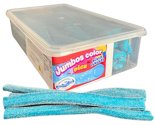 MUNDIDOLÇ Jumbos. Chuches Acidas. 30 Unidades de Sabor Frambuesa. Golosinas y Chucherias. Gominolas Cumpleaños y Halloween (Frambuesa azul).