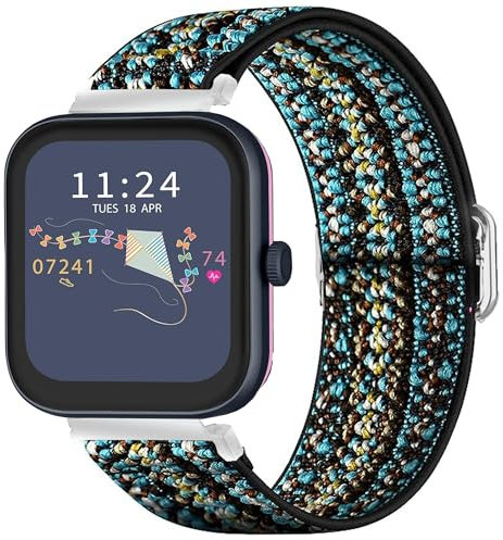 Bleushaweu for RADLEY Series Smartwatch 18mm 20mm 22mm Quick Release Stretch Elastics Nylon Adjustable Replacement Strap Accessories Compatible for RADLEY Series 32/20/28/19/46/10 (Blue Sky, 18mm)