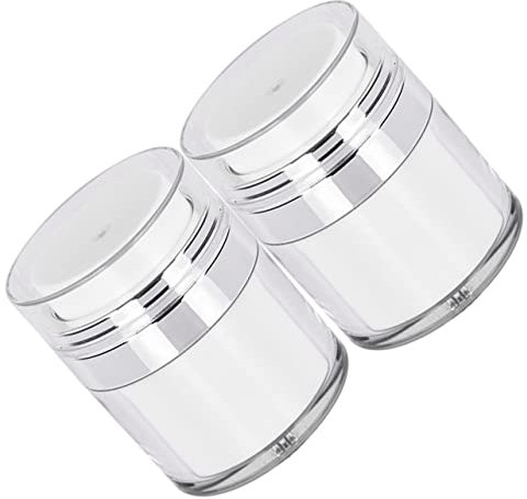 SMASOLO 2pcs Facial Cream Bottle Airless Pump Jars Moisturizer Dispenser Bottles Travel-friendly Skincare Containers