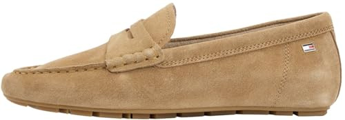 Tommy Hilfiger Damen Driver Schuh Flag Soft Suede Loafer Elegant