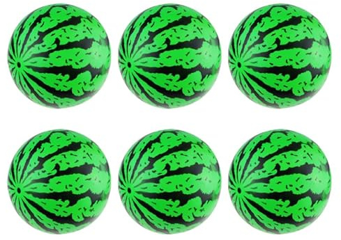 Besportble 6 StüCk Aufblasbare Wassermelonen StrandbäLle Kinder Strandspielzeug Wasserdichter Ball FüR Strand Pool Outdoor Spiele