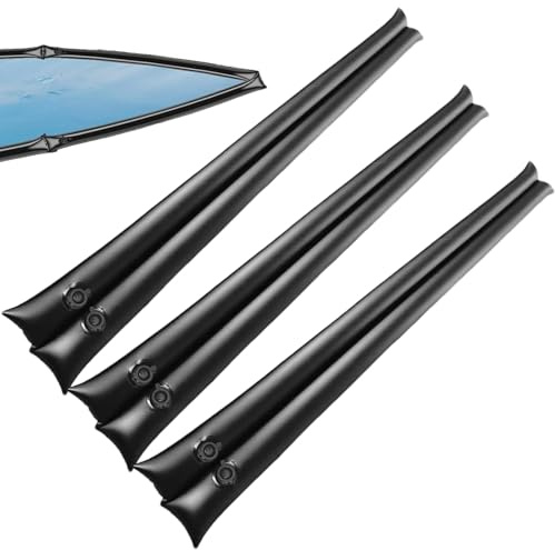 Wasserbeutel für Poolabdeckungen, 240 cm, 3 Stück, robuste Rohre für Wintersturmschutz, dicke Abdeckgewichte mit auslaufsicherem Design, Outdoor-Flutschutz für Hinterhof, Garten, Lagerung, sichere