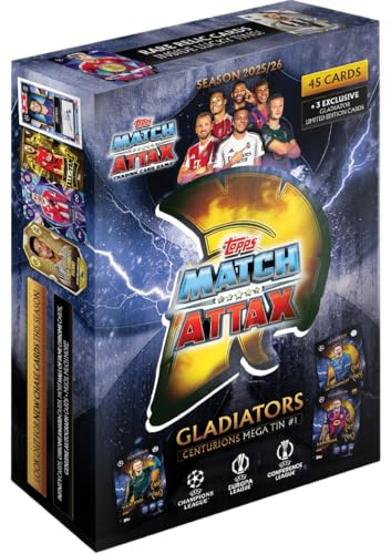 Topps UCC Match Attax 2025/26 - Mega Tin - Centurions - enthält 45 Match Attax-Karten Plus 3 Exklusive Gladiators LE-Karten.