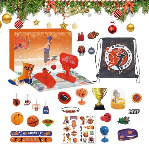 Adventskalender Für Den Weihnachtscountdown,24 Tage Party Geschenk Basketball Zubehör | Dekorationen Und Kleine Geschenke Basketball,Für Kinder Teenager Mädchen Und Als Spaßige Aktivität