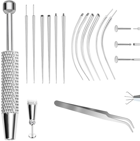 nplaseta 16G 18G 14PCS Piercing Taper Insertion Piercing Kugel Aufdreher Piercing Nadeln Edelstahl Piercing Set Selber Stechen Werk zeug Zum Öffnen Und Wechseln, Zubehör Für Ohr Und Nase
