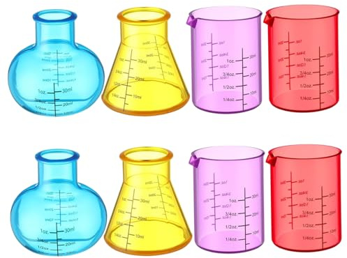 Jorzer Plastic Beakers Colorful Beaker Set with Different Shapes 8Pcs Plastic Educational Science Kits for DIY, Experiment, Chemistry, Studies TOYS_AND_GAMES.
