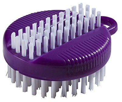 haug bürsten - Nagelbürste - doppelseitig mit Borsten aus Nylon 6.6 - Farbe: Plum - Form: Rund - Größe: 75 x 60 x 30 mm - Made in Germany