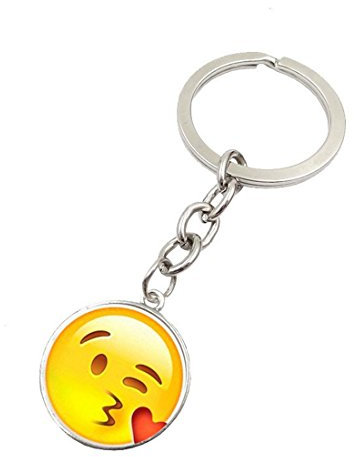 XCSSKG Emoji-Schlüsselanhänger Emoticons Schlüsselanhänger für Geburtstag Emoji-Party (C), gelb