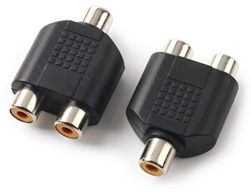NANYI RCA Female to Two RCA Female Audio Heads - 2Pack Stereo Interconnect Adapter