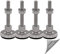 Schwaderer Maschinenfüße/Stellfüße/Nivelllierfüße/Gelenkfüße, höhenverstellbar SFE 50, 4er-Set, Ø 50mm, Edelstahl, Gewindegrößen M8-M30, (M12x100)