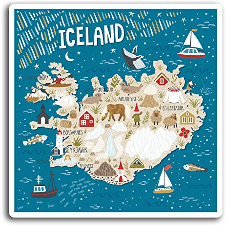 2 x 10cm Island Land auf Karte Vinyl-Aufkleber - Aufkleber Laptop Gepäck Geschenk # 19328 (10 cm breit)