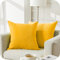 Topfinel Kissenbezug 60x60 cm Gelb 2er Set Deko Wohnzimmer Flauschig Chenille Herbst Kissenbezüge Kissenhülle Sofakissen Dekokissen Kuschelkissen Zierkissen Für Sofa Bett Outdoor Weihnachten