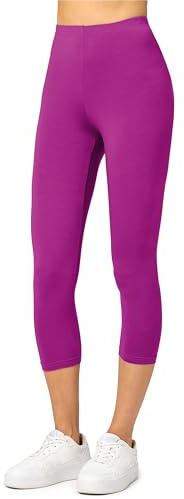 Merry Style Damen Leggings 3/4 Capri Leggings aus Viskose MS10-144 (Fuchsie, 4XL)
