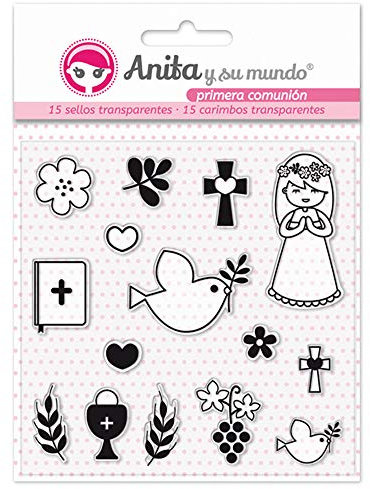 Anita und Seine Welt zur Erstkommunion Mädchen Stempel aus Silikon, Rosa, 16,7 x 12 cm, 15