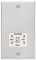 Knightsbridge Square Edge Dual Voltage Shaver Socket in Brushed Chrome with White Insert
