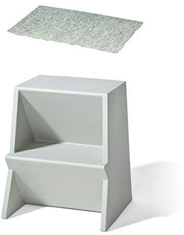 Richard Lampert Tritthocker Mono achatgrau + Sitzauflage Nadelfilz grau (selbstklebend)