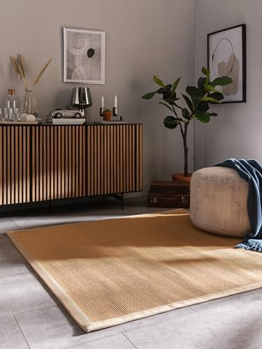 benuta Nest Sisal Naturfaser Teppich Sana - Beige 150x150 cm - Robuster Teppich für Esszimmer & Wohnzimmer - 100% Sisal Naturfaser - Zeitloses Design