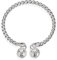 Chereda Bracelet jonc en argent sterling 925 avec double clochette de palais pour femme et couple - Bracelet ouvert réglable, Argent, Sans pierre précieuse