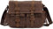 VARLIVOO Vintage Bolsos de Hombro para Hombre Bolsa de Mensajero 14 Pulgadas Laptop Bolsas Conmutar Viaje Maletín Colegio Trabajo Lona Marrón B