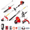 BU-KO Strumento multiuso da giardino a benzina a lunga portata da 52 cc, tra cui: Strimmer, tagliasiepi, motosega potatrice con linea di taglio spessa 2,4 mm, pali di prolunga da 1 m