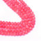 Edelstein Perlen Achat Stein 4mm 30Stk Facettiert Rondelle Edelsteine Halbedelstein Schmuckperlen Schmuckstein Kleine Perlen Kette (Pink)
