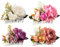 Cinaci 4 Pack Metal Hair Side Combs Slides with Artificial Rose Flower Floral Wedding Bridal Clips Headpieces Hairpins Barrettes Bun Chignon Hair Accessories for Women Flower Girls Brides Bridesmaids