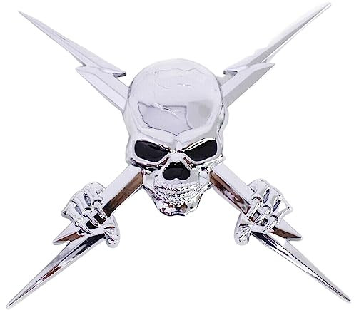 Gazoz Performance Individueller 3D-Totenkopf-Aufkleber für alle Kühlergrill, Chrom