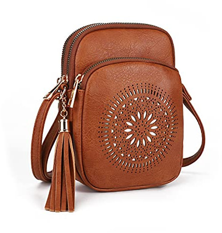 GLITZALL Umhängetasche, Kleine Umhängetaschen mit mehreren Taschen, Umhängetasche mit Quasten, Handytaschen für Frauen mit Hohlraum, Mode
