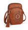 GLITZALL Sac à bandoulière petit sac à bandoulière avec poches multiples pour femme, Marron