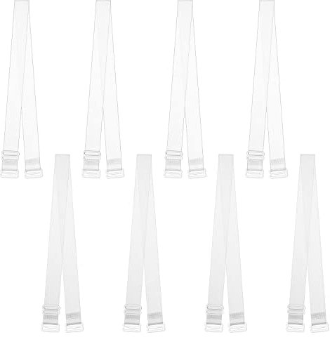 Rovtop Unsichtbarer Klare BH Träger, Transparent BH-Träger, 4 Paar 22-45 cm Verstellbare Durchsichtige BH-Träger, Transparenten/Matte Ersatz-BH-Träger, 12 mm