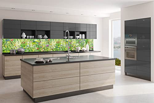 Dimex Küchenrückwand Folie selbstklebend Wiese mit Blumen | Klebefolie - Dekofolie - Spritzschutz für Küche | Made in EU - 180 cm x 60 cm